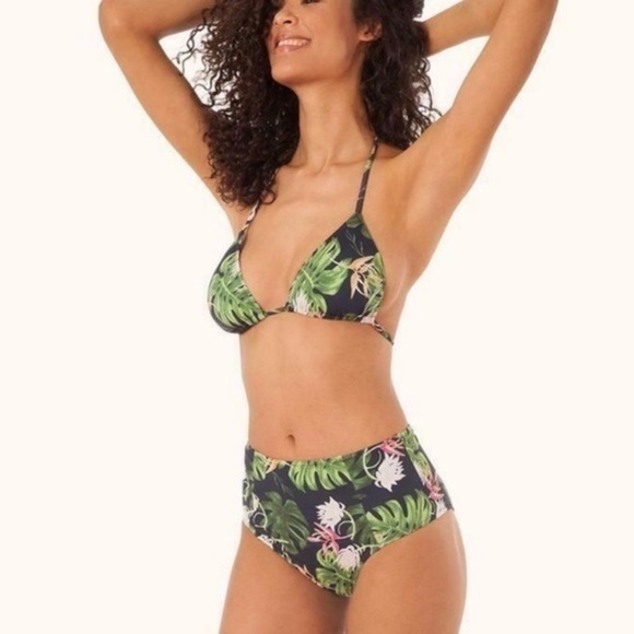NWT LIVELY The Swim High Waist Tropical Bikini Bottoms Large - Picture 2 of 7